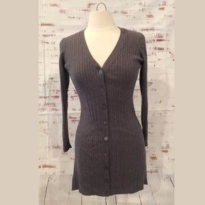 Shu Shu Sweater Cardigan M Anthropologie Gray #330